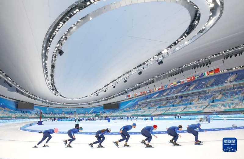 Nationale Eisschnelllaufhalle ist für die Medien zugänglich