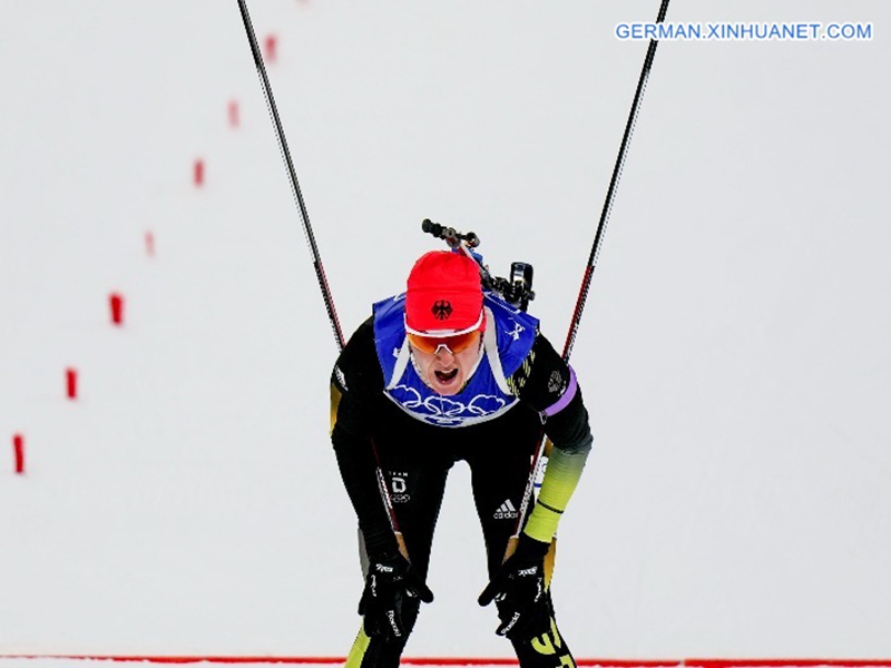 Fotoreportage: Biathletin Denise Herrmann gewinnt zweites deutsches Gold bei Olympia im Einzelrennen