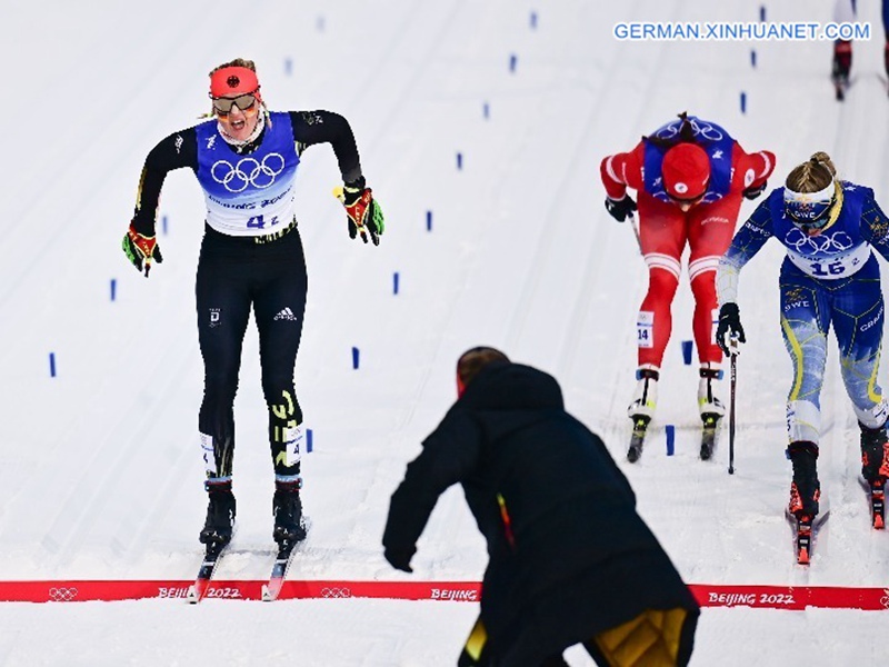 Fotoreportage: Deutsche Skilanglauf-Frauen holen Gold im Teamsprint bei Beijing 2022