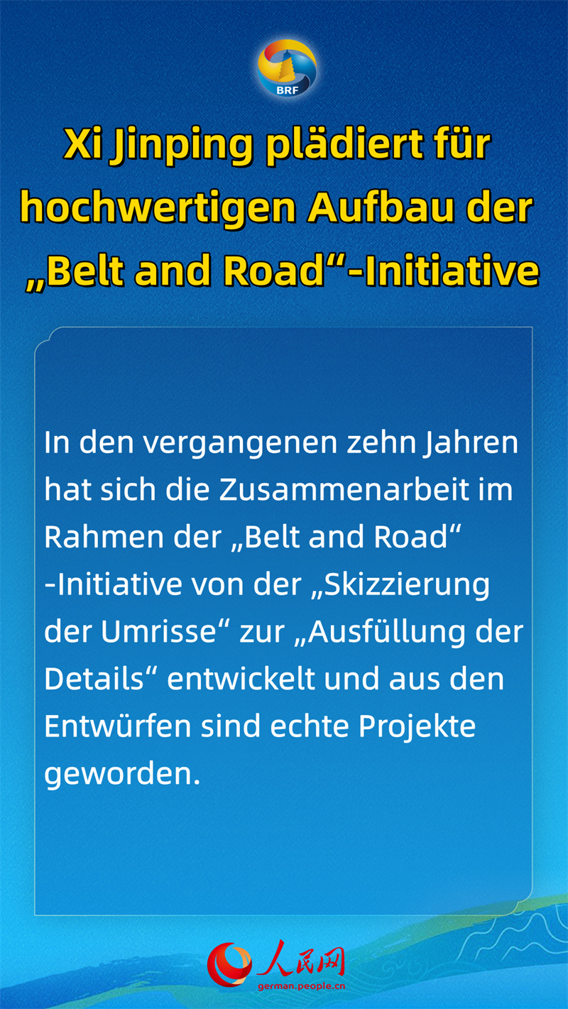 Xi Jinping plädiert für hochwertigen Aufbau der „Belt and Road“-Initiative