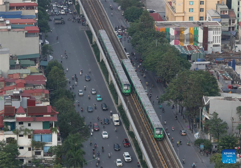 Einblicke in die von China gebaute Hochbahn in Vietnams Hanoi