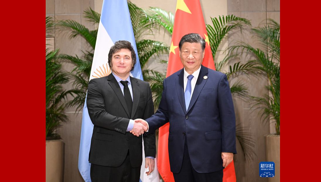 Xi Jinping trifft argentinischen Präsidenten                    Der chinesische Staatspräsident Xi Jinping ist am Dienstag mit dem argentinischen Präsidenten Javier Milei am Rande des G20-Gipfels in Rio de Janeiro, Brasilien zusammengetroffen.