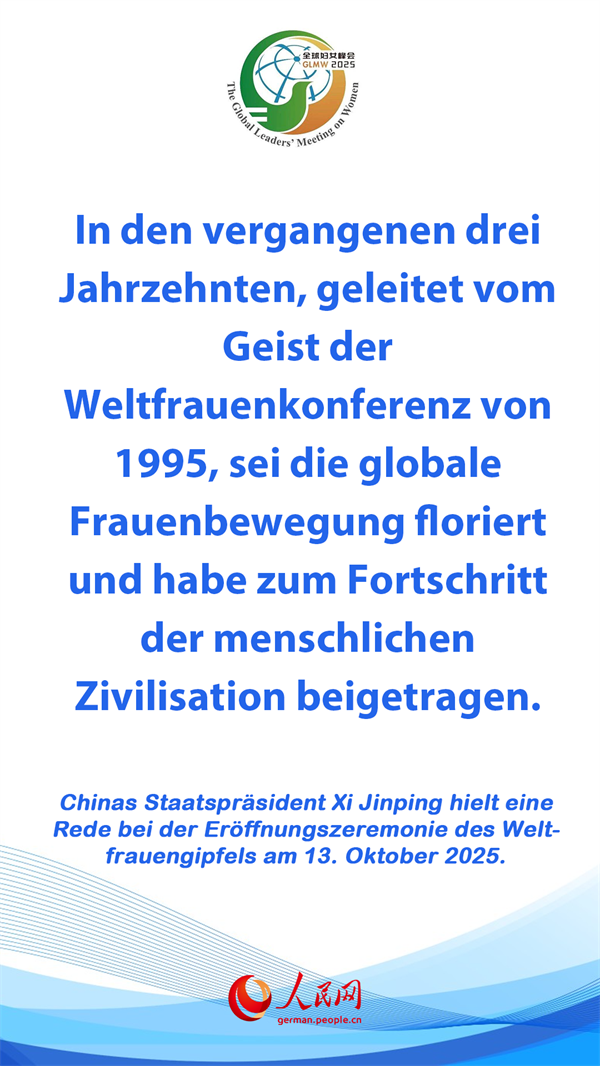 Poster: Xi Jinping hält eine Rede auf dem Weltfrauengipfel in Beijing
