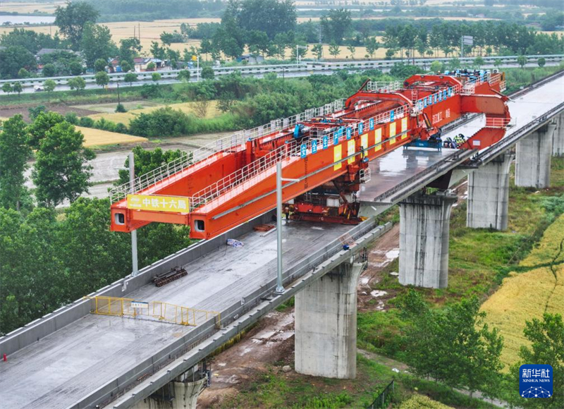 Brückenbau im Huai’an-Abschnitt der Neubaustrecke Nanjing–Huai’an abgeschlossen
